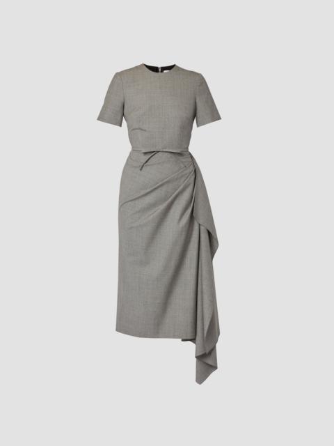 Erdem SHORT SLEEVE MIDI DRESS WITH DRAPE DETAIL