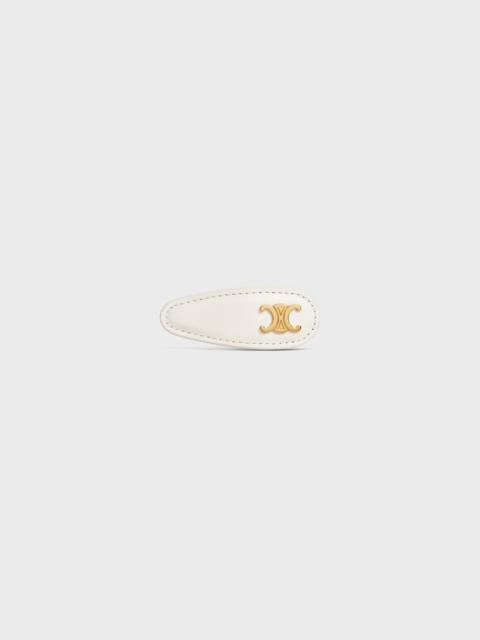 CELINE Triomphe Snap Hair Clip in Calfskin, Brass with Gold Finish and Steel