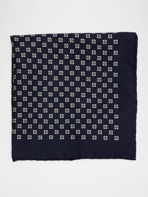 Brunello Cucinelli Men's Geometric Silk Pocket Square