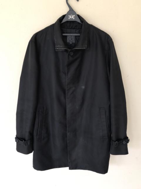 Other Designers Calvin Klein - CALVIN KLEIN MENS BLACK TRENCH COAT JACKET