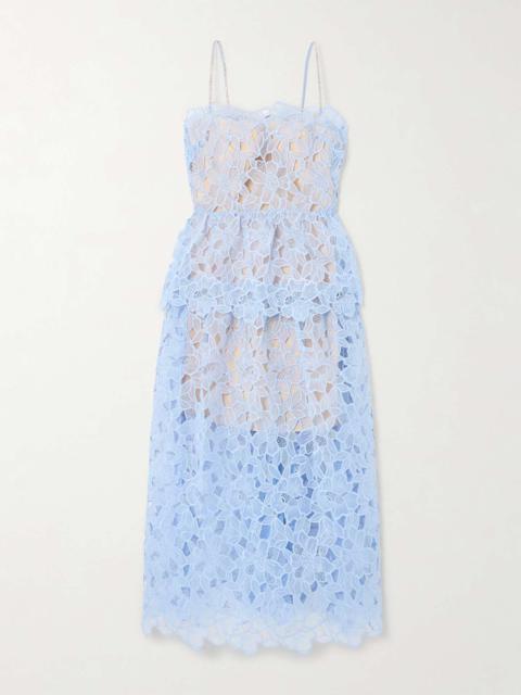 Crystal-detailed organza midi dress