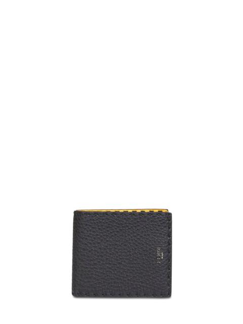 FENDI Fendi Men Black And Yellow Selleria Bi-Fold Wallet