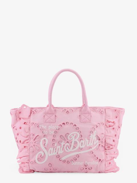 MC2 SAINT BARTH - Mc2 Saint Barth Vanity Embroidered Cotton Handbag With Volant