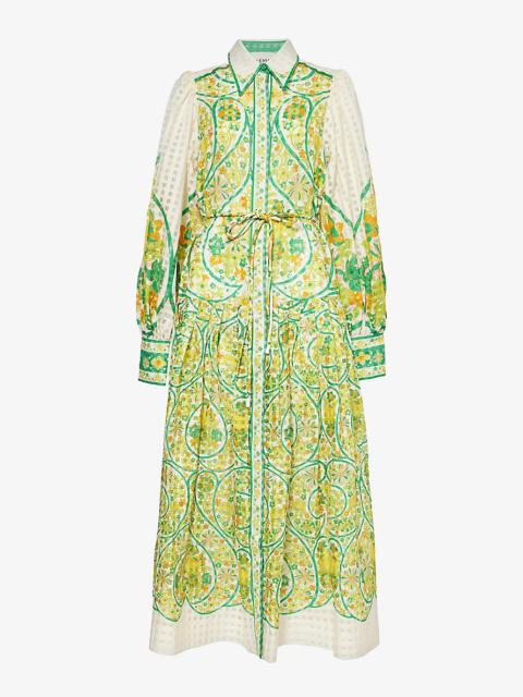 ALÉMAIS Rhonda floral-print cotton and silk-blend midi dress