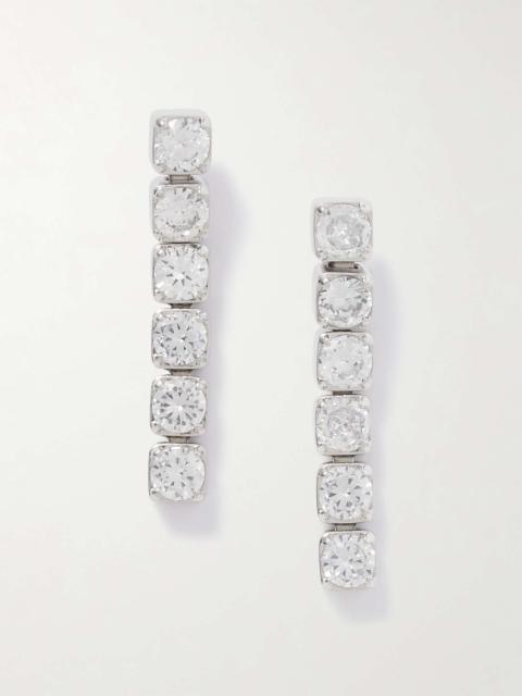 Silver-tone crystal earrings