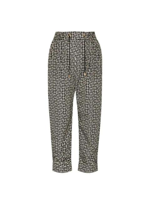 Balmain Monogram Print Cropped Track Pants
