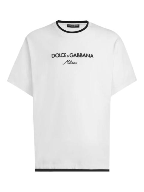 Dolce & Gabbana Logo-Embroidered Layering Cotton T-Shirt