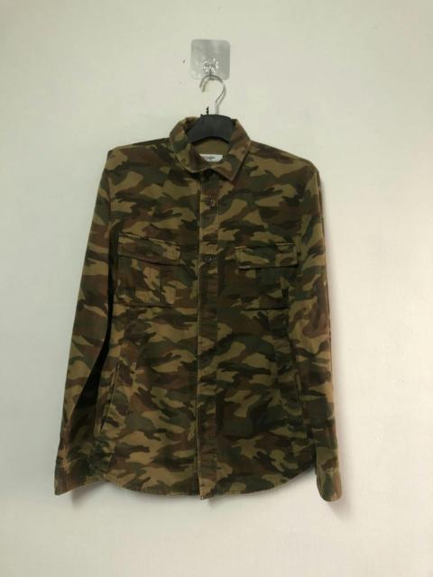 Other Designers MORGAN HOMME Camo Shirt Military Clip Button