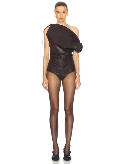 Acne Studios Lorid Dallas Leather Blouse Bodysuit