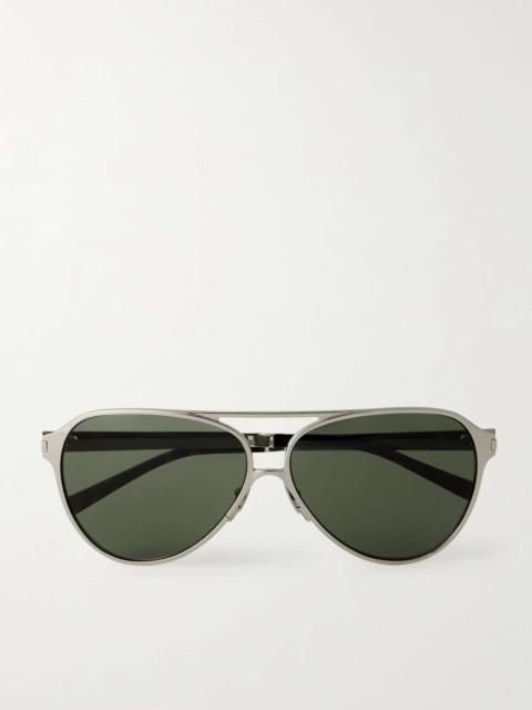 Aviator-Style Silver-Tone Sunglasses