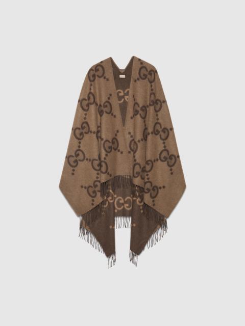 GUCCI Reversible jumbo GG cashmere cape