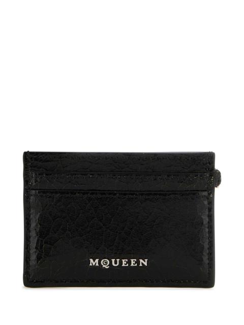Alexander McQueen Alexander Mcqueen Men Black Leather Card Holder