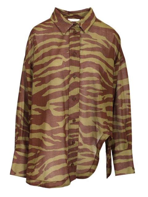 THE ATTICO Zebra Print Shirt Shirts Brown