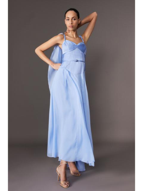 KAREN MILLEN Archive Collection - Corset Detail Georgette Cape Woven Maxi Dress