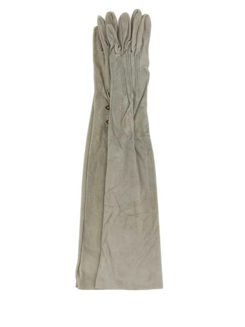 Prada Prada Women Ligh Grey Suede Long Gloves