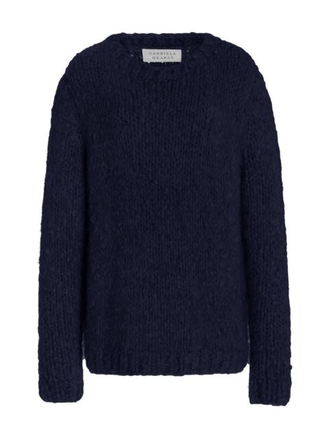 GABRIELA HEARST Lawrence Sweater in Dark Navy Welfat Cashmere