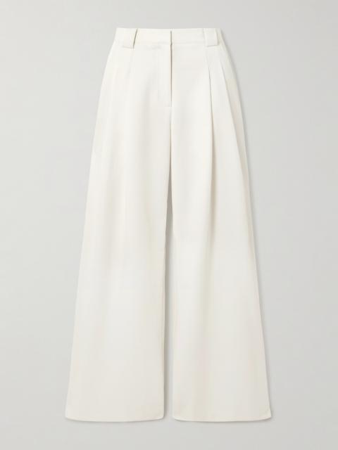 ST. AGNI Pleated Wool-blend Twill Wide-leg Pants
