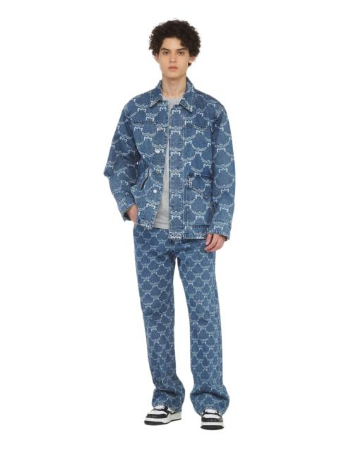 MCM MCM Lauretos Monogram Denim Jacket in Indigo at Nordstrom