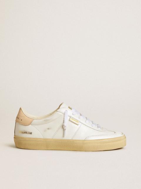 Golden Goose Women's Soul Star in white leather with pink leather heel tab