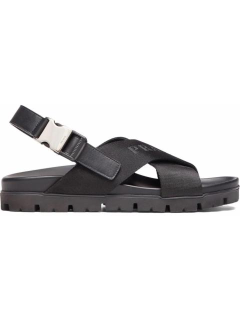 Prada Prada Crisscross Straps Buckle-Fastening Sandal Black