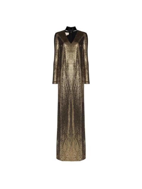 GUCCI Patent Choker Chainmail Gown