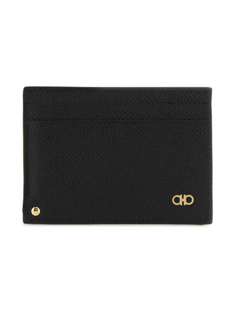 FERRAGAMO Black Leather Card Holder