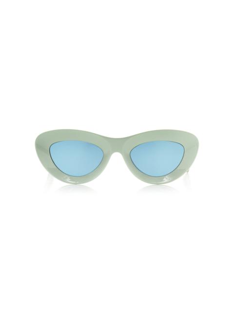 Bottega Veneta Avant Garde Cat-Eye Acetate Sunglasses green