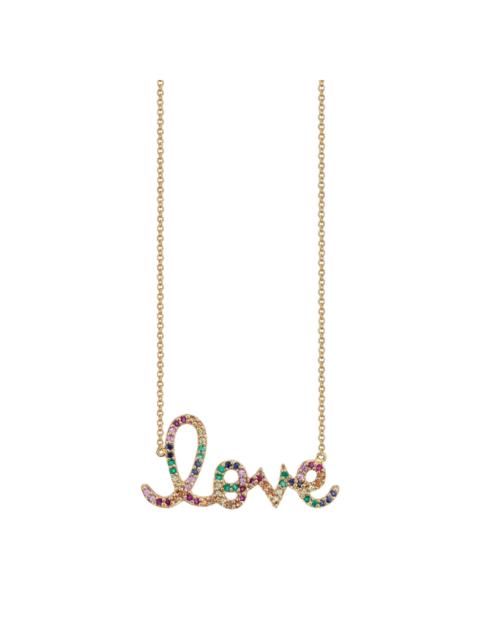 SYDNEY EVAN Large 'Love' Rainbow Necklace