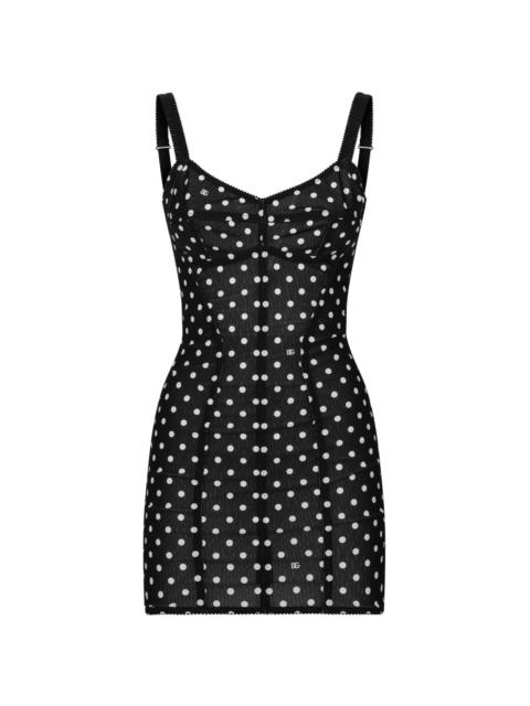 polka-dot corset minidress