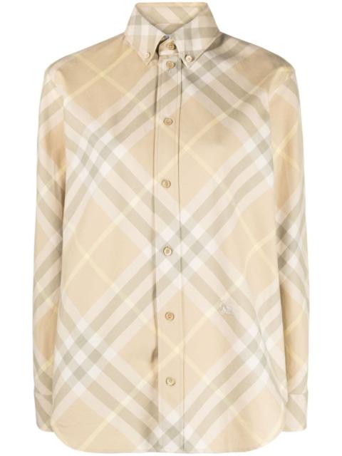 Burberry Burberry Women Check Motif Cotton Shirt