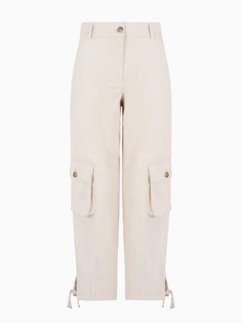 EMPORIO ARMANI Stretch cotton gabardine cargo trousers