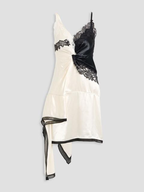3.1 Phillip Lim Draped lace-trimmed satin mini dress