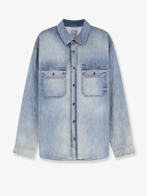 Dior Dior Men Cotton Shirt Jacket With Embroidered Lettering Logo
