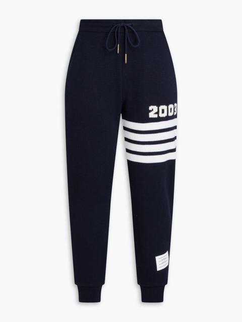 Thom Browne Striped waffle-knit wool and cashmere-blend track pants