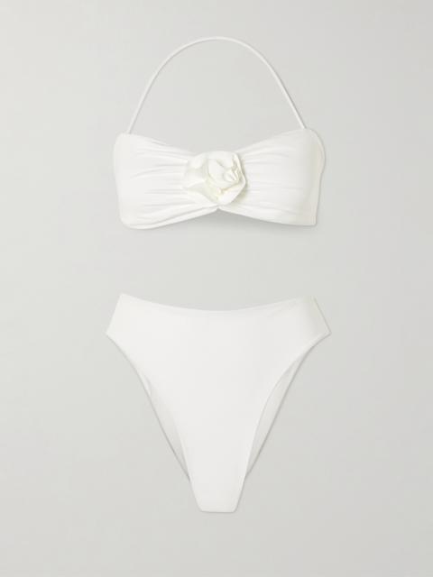 MAYGEL CORONEL Alborozo Appliquéd Halterneck Bikini