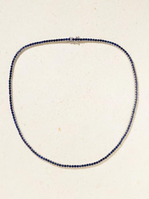 ROXANNE FIRST 14-karat White Gold Sapphire Tennis Necklace