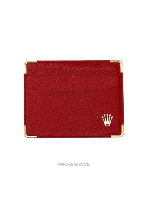 ROLEX Rolex Card Holder Wallet - Red Leather