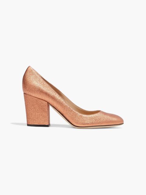 Other Designers Metallic textured-leather pumps