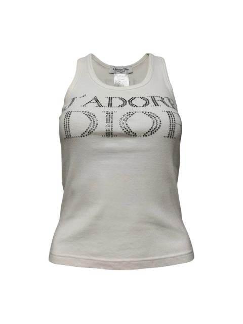 Dior CHRISTIAN DIOR 2003 "J'ADORE DIOR" Rhinestone Logo Tank Top