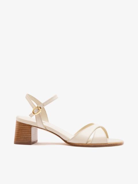 Larroudé Roma Sandal Ivory Leather