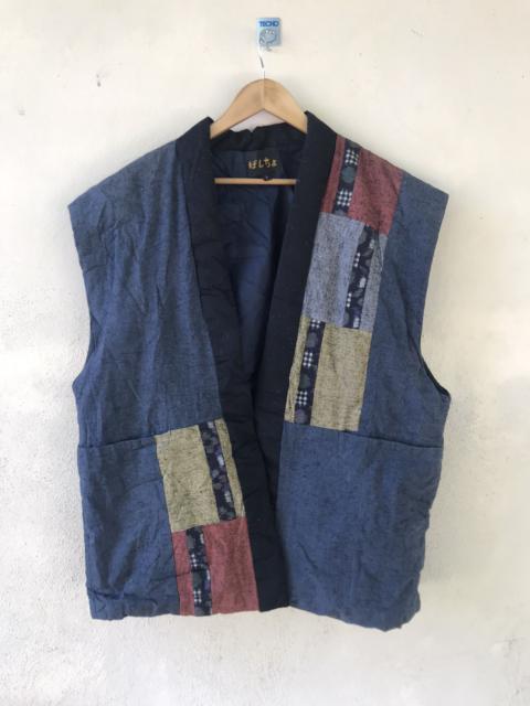 Other Designers Japanese Brand - Vintage kimono noragi patched sleveless kimono jacket