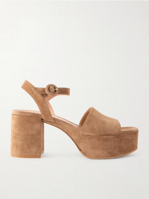 Gianvito Rossi Carol 35 Suede Platform Sandals