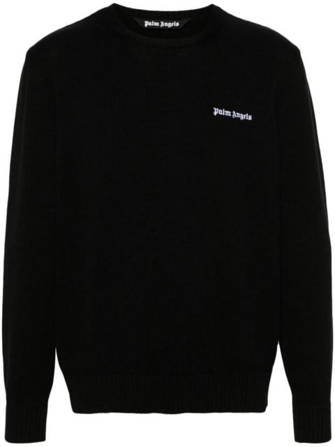 PALM ANGELS EMBROIDERED LOGO SWEATER CLOTHING