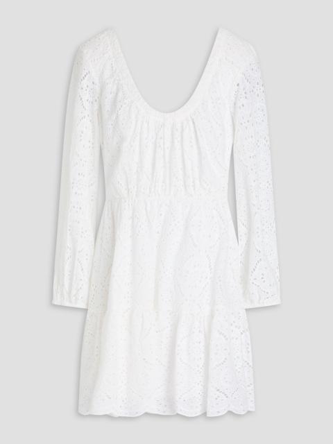 VERONICA BEARD Calibra broderie anglaise cotton mini dress