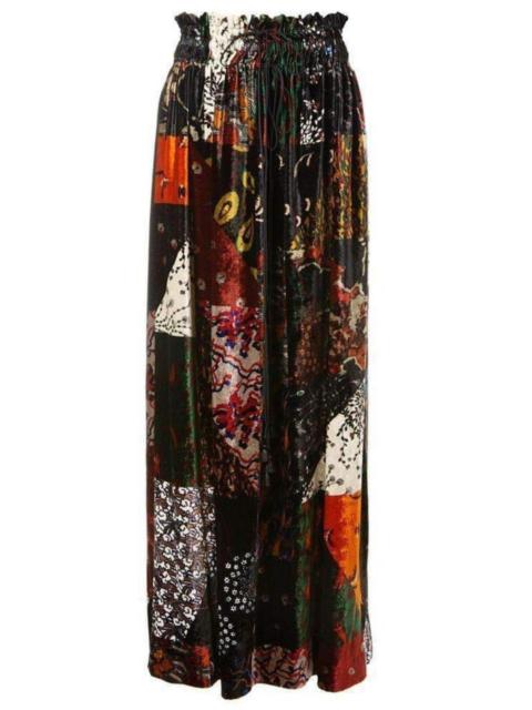 Chloé Velvet Patchwork Silk Blend Maxi Skirt