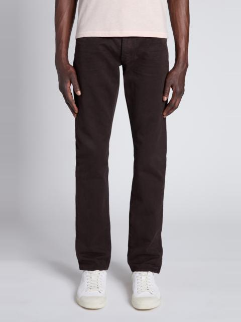 TOM FORD TOM FORD Clean Compact Twill Slim Fit Pants in Military at Nordstrom