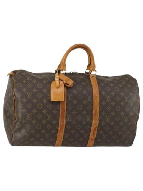 Louis Vuitton Keepall leather travel bag
