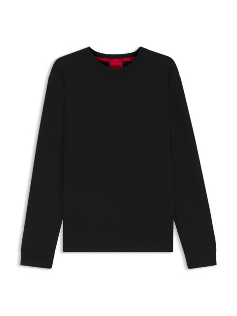 HUGO COTTON PAJAMA TOP WITH EMBROIDERED LOGO