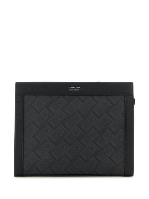 FERRAGAMO Printed canvas clutch