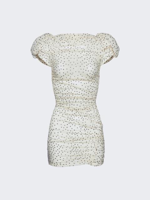MAGDA BUTRYM Puff Sleeve Mini Dress Cream